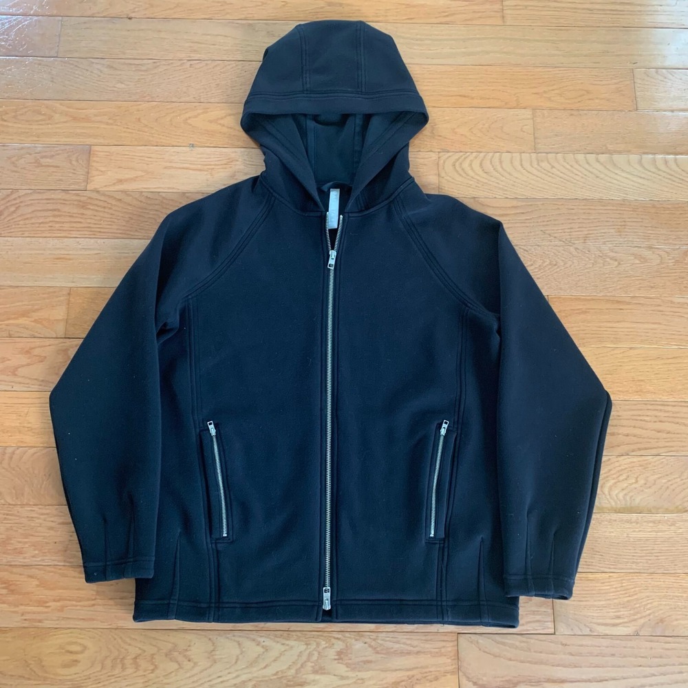 Athleta Jacket Women's M Black Super Soft Full‎ Zip Up Hooded Jacket Modal Blend